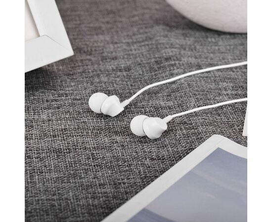  Наушники внутриканальные HOCO M14 Inital Sound, микрофон, кабель 1.2м, цвет: белый (1/30/300) 