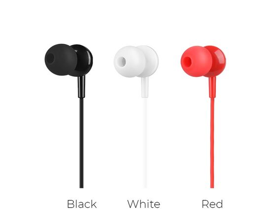  Наушники внутриканальные HOCO M14 Inital Sound, микрофон, кабель 1.2м, цвет: белый (1/30/300) 