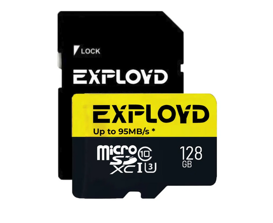  MicroSD  128GB  Exployd Class 10 Premium UHS-I U3 (95 Mb/s) без адаптера 