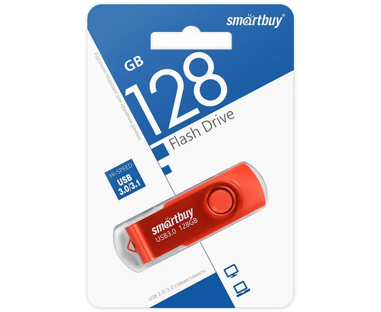  USB 3.0  128GB  Smart Buy  Twist  красный 
