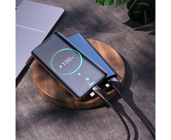  Кабель USB HOCO U95 Freeway 4 в 1 USB/Type-C - Type-C + Lightning, 5A, 60W, 1.2 м, черный 