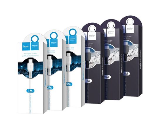  Кабель USB HOCO X20 Flash USB - Type-C, 3A, 1 м, черный 