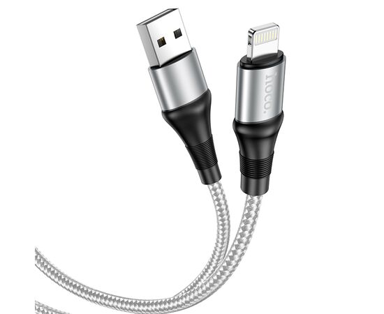  Кабель USB HOCO X50 Excellent USB - Lightning, 2.4А, 1 м, серый 