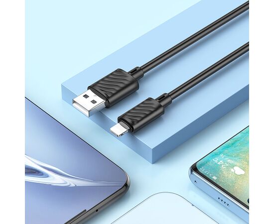  Кабель USB HOCO X88 Gratified USB - Lightning, 2.4А, 1 м, черный 