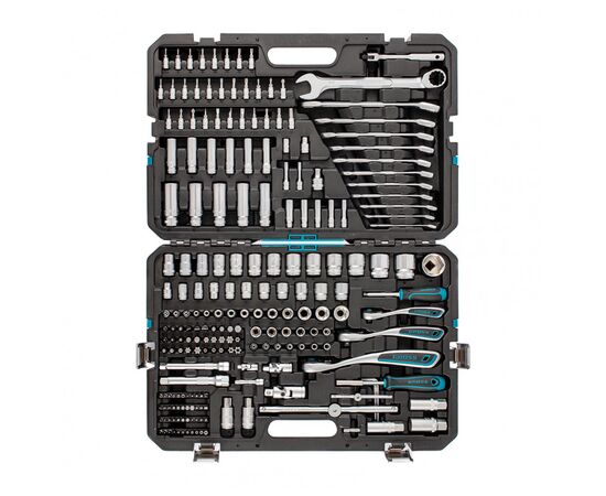  Набор инструмента GROSS 14157 216 предметов, 120 зубьев, CrV 1/2", 3/8", 1/4" 