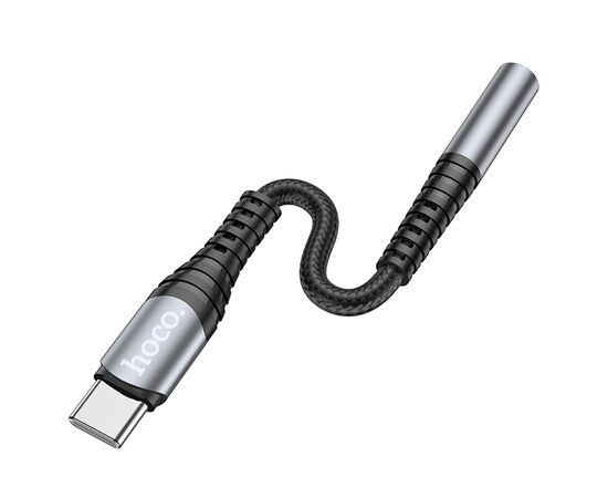  Переходник HOCO LS33, Type-C - Jack 3,5, серый металлик 