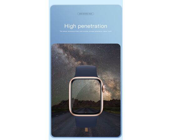  Защитное стекло COTEetCI 4D для Apple Watch 6, Full Glue 3D, 44mm, прозрачный+черная рамка 