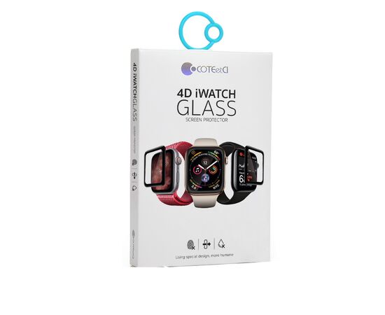  Защитное стекло COTEetCI 4D для Apple Watch 6, Full Glue 3D, 44mm, прозрачный+черная рамка 