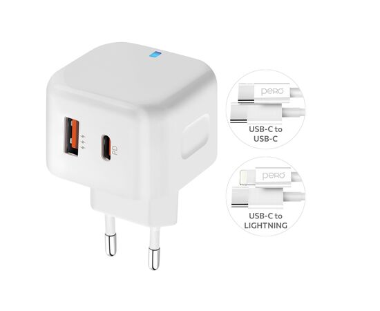  СЗУ PERO TC11 USB-A QC3.0 + USB-C PD, 45W черный 