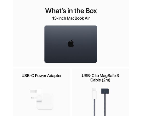  Ноутбук APPLE MacBook Air 13 (MRXW3ZP/A) M3/8Gb/512Gb SSD/MacOS/нужен переходник на EU/Midnight 