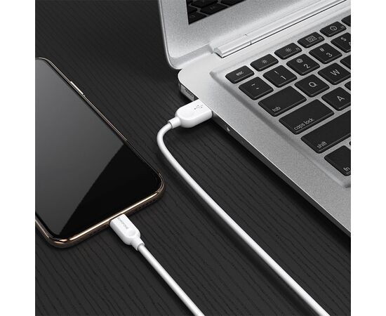  Кабель USB BOROFONE BX14 LinkJet USB - Lightning, 2.4А, 3 м, белый 