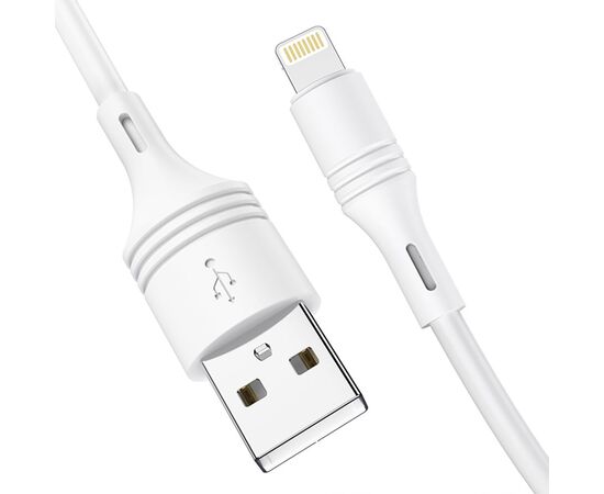  Кабель USB BOROFONE BX43 CoolJoy USB - Lightning, 2.4А, 1 м, белый 