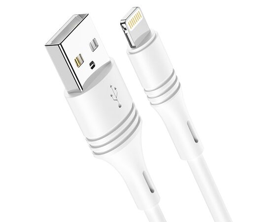  Кабель USB BOROFONE BX43 CoolJoy USB - Lightning, 2.4А, 1 м, белый 