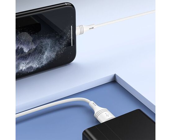  Кабель USB BOROFONE BX43 CoolJoy USB - Lightning, 2.4А, 1 м, белый 
