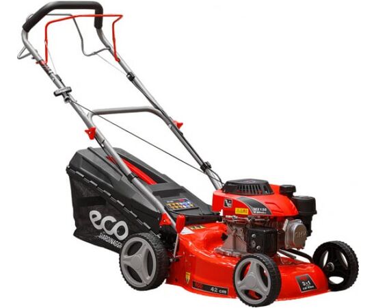  Газонокосилка бензиновая ECO LG-434 самоходная (3.5 л.с., шир. 42 см, самоходная, мульчир., стальн. корпус, травосборник 45 л) 