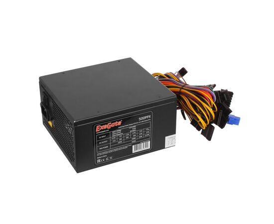 Блок питания Exegate EX221641RUS 500PPX RTL, ATX, black, active PFC, 12cm, 20+4pin/4pin/PCI-E/4xIDE/5xSATA 