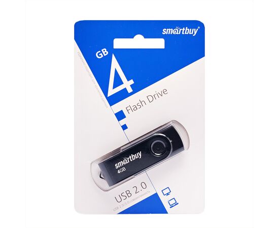  Флэш накопитель USB 4 Гб Smart Buy Twist (black) (220873) 