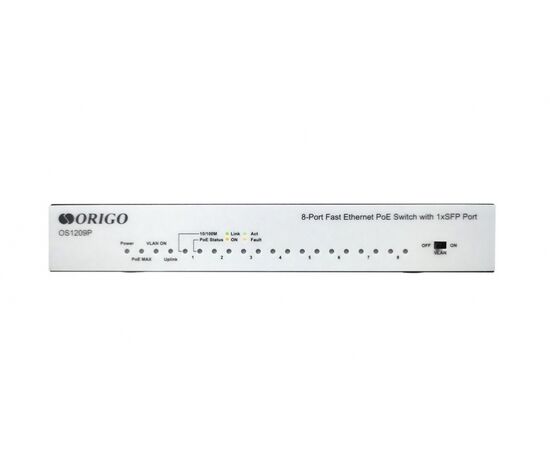  Коммутатор ORIGO OS1209P/80W/A1A 8x100Base-TX PoE+, 1x1000Base-X SFP 