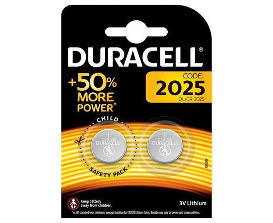  Элемент питания DURACELL  CR 2025  BL2  (2/20/200/29400) 