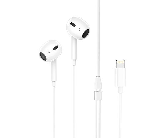  Проводные наушники BOROFONE BM30 Max Acoustic, Lightning, 1.2 м, белый 