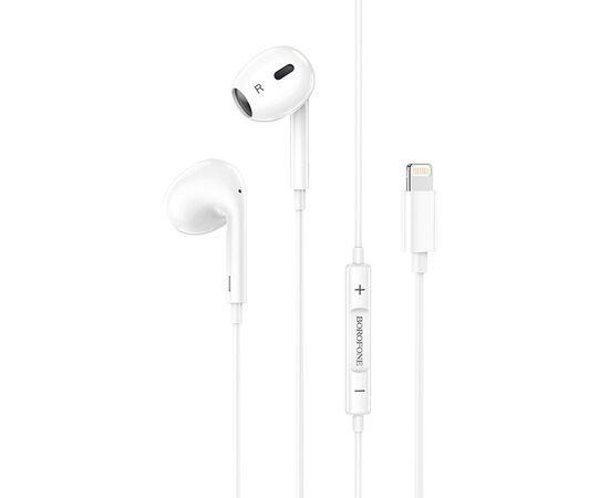  Проводные наушники BOROFONE BM30 Max Acoustic, Lightning, 1.2 м, белый 
