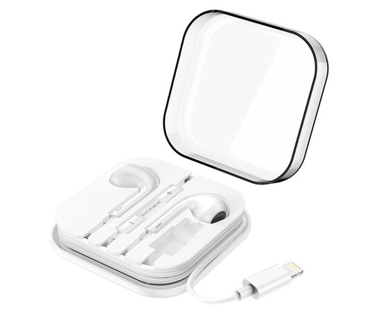  Проводные наушники BOROFONE BM30 Max Acoustic, Lightning, 1.2 м, белый 
