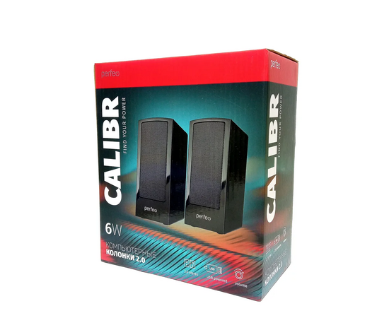  Колонки Perfeo"CALIBR", 2.0, мощность 2х3 Вт,  цвет чёрный, USB 