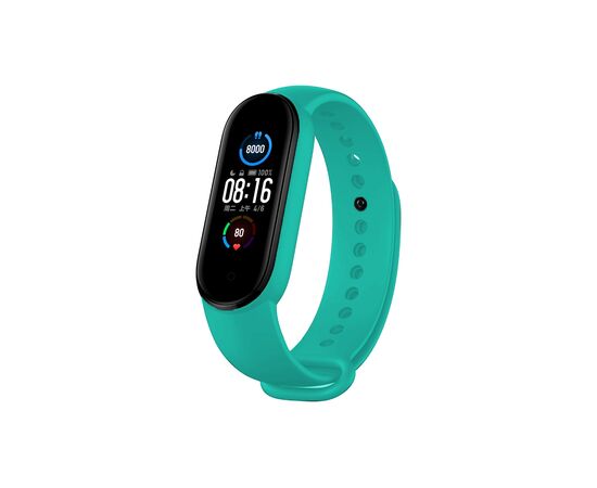  Ремешок силиконовый для смарт-часов Xiaomi Mi Band 3/4 бирюзовый (Ксиоми Ми Бэнд 3 4) 