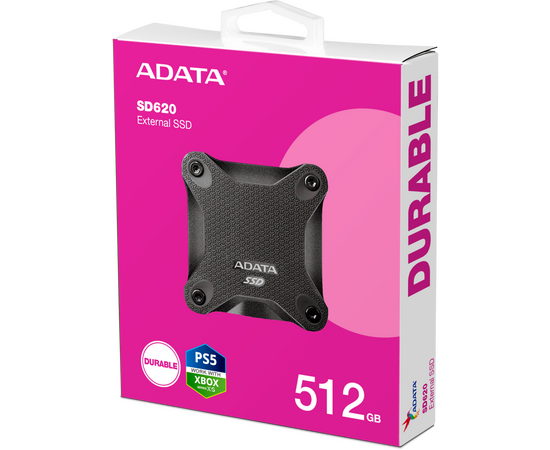  SSD A-DATA SD620 (SD620-512GCBK) 512GB, External, USB 3.2, R/W -550/500 MB/s черный 