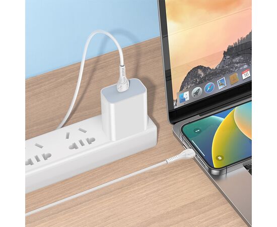  Кабель USB-C HOCO X37 Cool Type-C - Lightning, 1 м, белый 