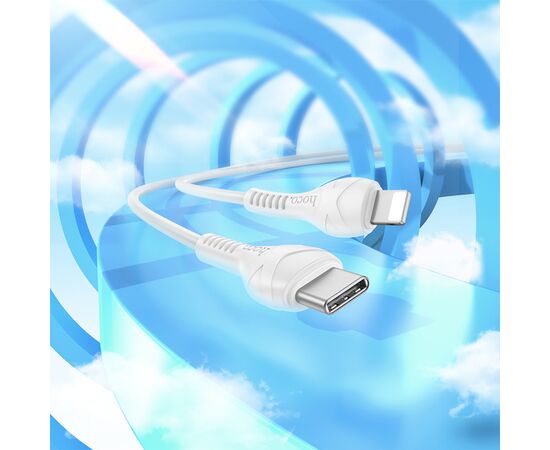  Кабель USB-C HOCO X37 Cool Type-C - Lightning, 1 м, белый 