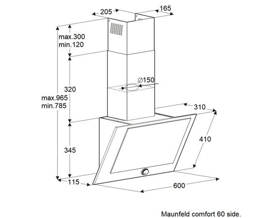  Вытяжка MAUNFELD Comfort 60 Side черный 