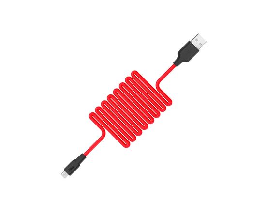  Дата-кабель USB 2.0A для micro USB Hoco X21 силикон 1м (Black Red) 