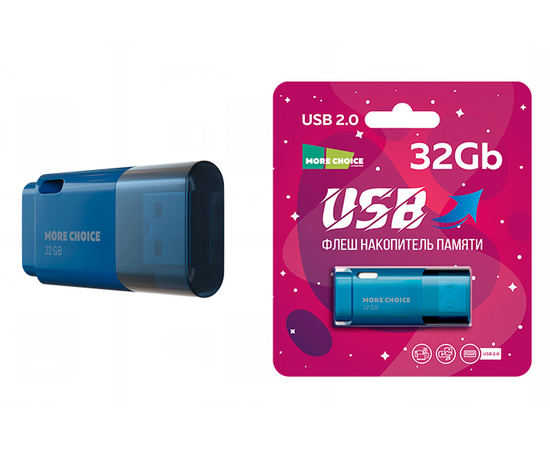  Флеш накопитель памяти USB 32GB 2.0 More Choice MF32 (Dark Blue) 
