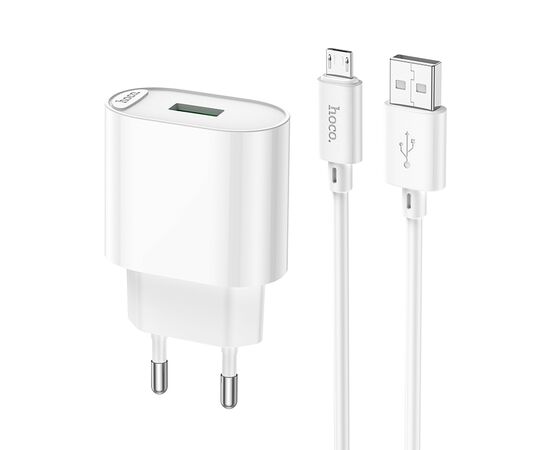  СЗУ 1USB 3.0A для micro USB Hoco C109A 1м (White) 