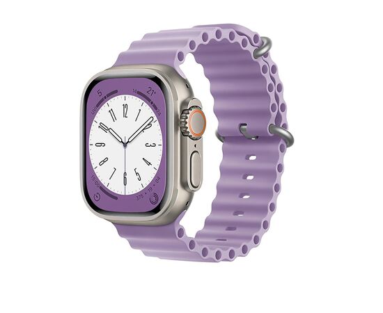  Силиконовый браслет  Ocean Band для Apple Watch 38/40/41/Smart X7 mini/Smart GS8 mini / светло-фиолетовый 