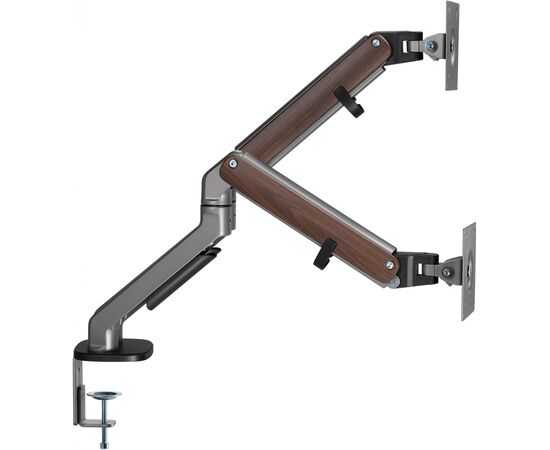  Кронштейн для мониторов Ultramounts UM735WD серый/коричневый 17"-27" макс.7кг крепление к столешнице поворот и наклон 