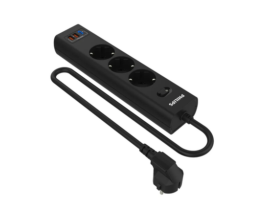  Сетевой фильтр Philips CHP4336BB/51 3м (3 розетки) черный (коробка) 