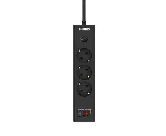  Сетевой фильтр Philips CHP4336BB/51 3м (3 розетки) черный (коробка) 