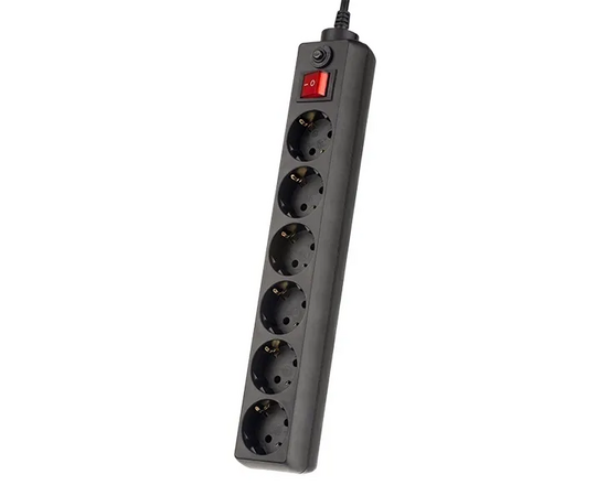  Сетевой фильтр Perfeo "POWER+", 3,0м, 6 розеток, черный (PF-PP-6/3,0-B) 