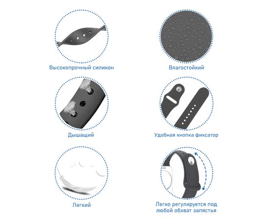  Ремешок силиконовый Great Case Sport для Apple Watch 42/44/45/49 мм, 235мм, на кнопке, лавандовый (46) 