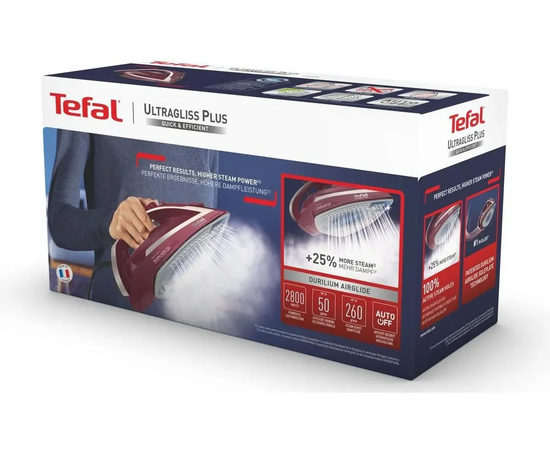  Утюг Tefal FV6820E0 вишневый/серебристый 