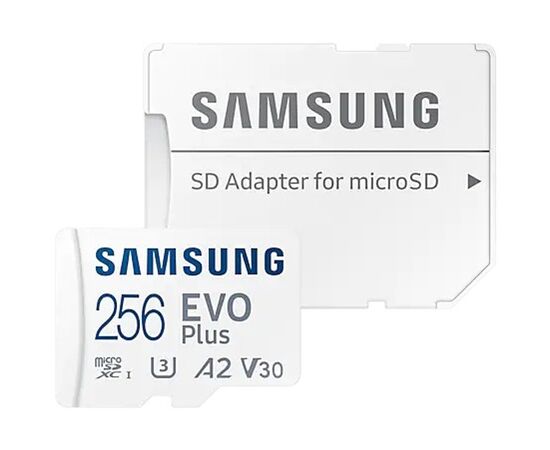  Карта Памяти Samsung 256GB EVO PLUS (2024) Micro SDXC Card U3, V30, A2 + adapter (MB-MC256SA) 
