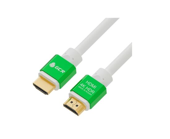  Кабель Greenconnect GCR-51294 HDMI 2.0 HDR 4:2:2 Ultra HD 4K 60 fps 60Hz/5K*30Hz 3D Audio 2.0m 18.0Гбит/с 28/28 AWG OD7.3mm тройной экран белый 