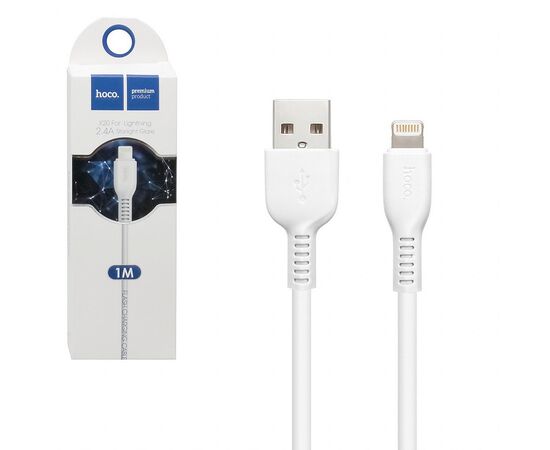  Дата-кабель HOCO X20 Flash Lightning, 1м (белый) 