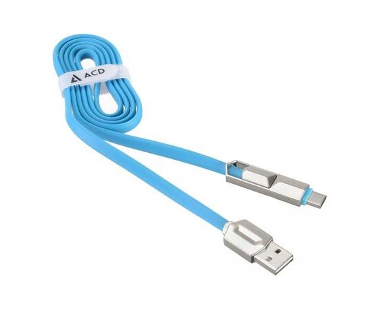  Дата-кабель ACD-DUAL 2в1 (ACD-U924-CML) Type-C+Micro 1м синий 