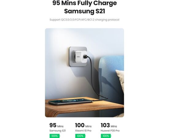  Кабель UGREEN US287 60826 USB 2.0 to USB-C date cable 3m Black 