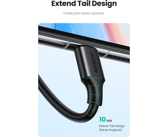  Кабель UGREEN US287 60826 USB 2.0 to USB-C date cable 3m Black 