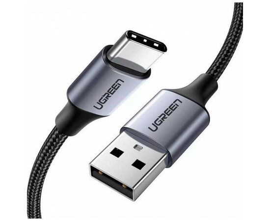  Кабель UGREEN US288 60408 USB-A 2.0 to USB-C Cable Nickel Plating Aluminum Braid 3m Space Gray 