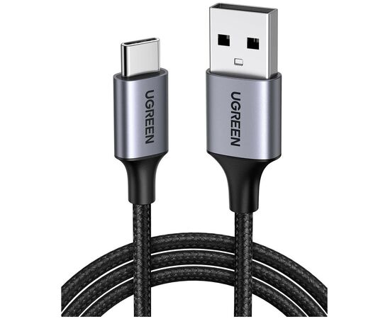  Кабель UGREEN US288 60408 USB-A 2.0 to USB-C Cable Nickel Plating Aluminum Braid 3m Space Gray 